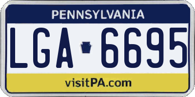 PA license plate LGA6695