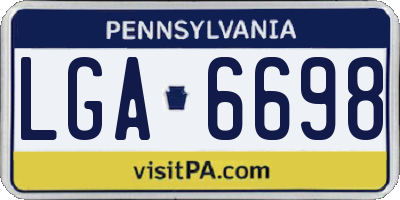 PA license plate LGA6698