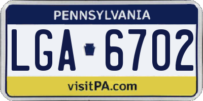 PA license plate LGA6702