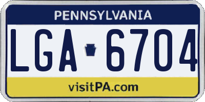 PA license plate LGA6704