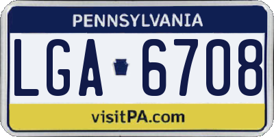 PA license plate LGA6708