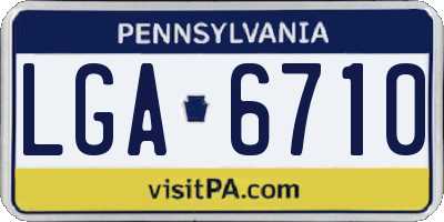 PA license plate LGA6710