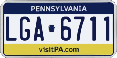 PA license plate LGA6711