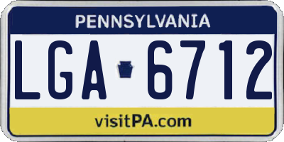 PA license plate LGA6712