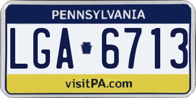 PA license plate LGA6713