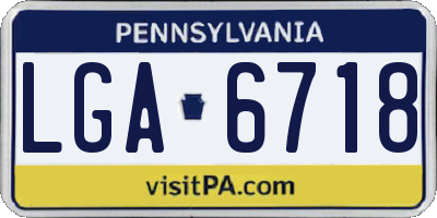 PA license plate LGA6718