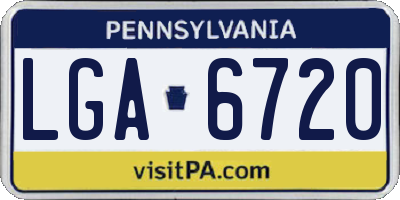PA license plate LGA6720