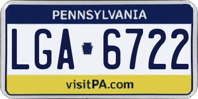 PA license plate LGA6722