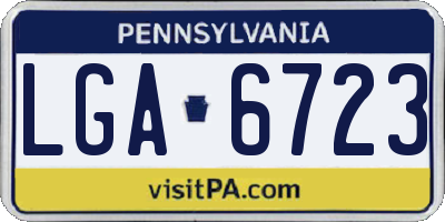 PA license plate LGA6723
