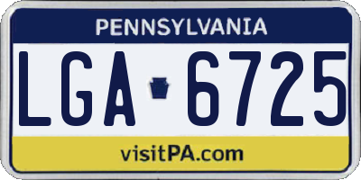 PA license plate LGA6725