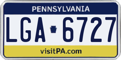 PA license plate LGA6727