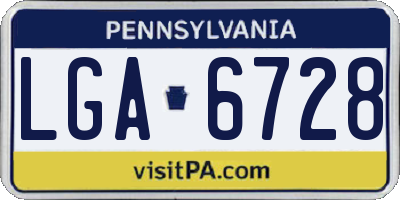 PA license plate LGA6728