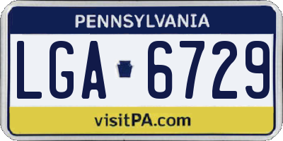PA license plate LGA6729
