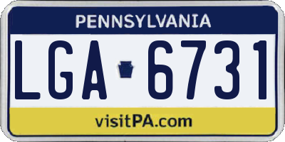 PA license plate LGA6731