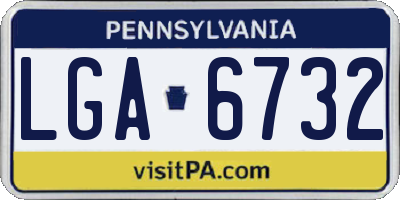 PA license plate LGA6732