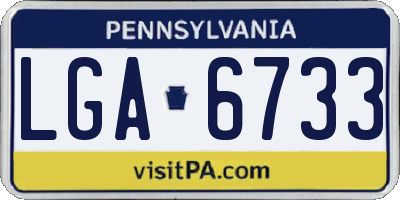 PA license plate LGA6733