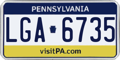 PA license plate LGA6735