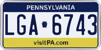 PA license plate LGA6743