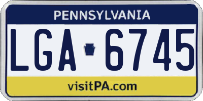 PA license plate LGA6745