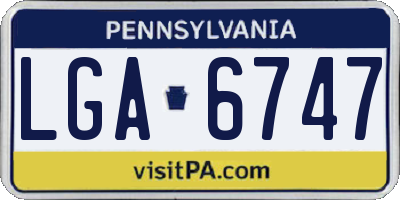 PA license plate LGA6747