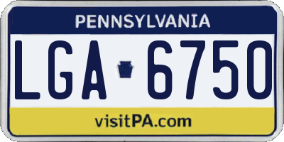 PA license plate LGA6750