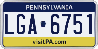 PA license plate LGA6751