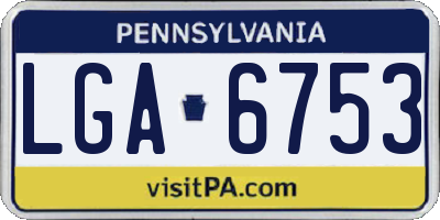 PA license plate LGA6753