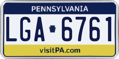 PA license plate LGA6761