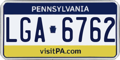 PA license plate LGA6762