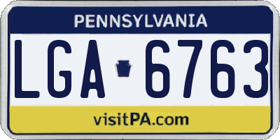 PA license plate LGA6763