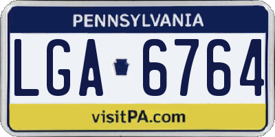 PA license plate LGA6764