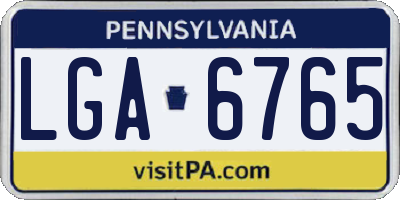 PA license plate LGA6765
