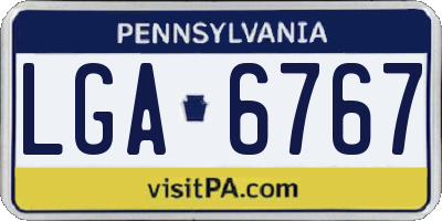 PA license plate LGA6767