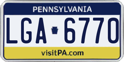 PA license plate LGA6770