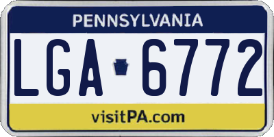 PA license plate LGA6772