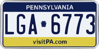 PA license plate LGA6773