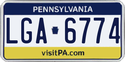 PA license plate LGA6774