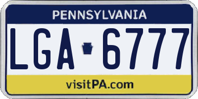 PA license plate LGA6777