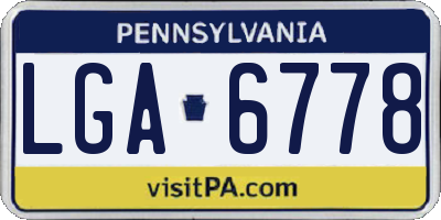 PA license plate LGA6778