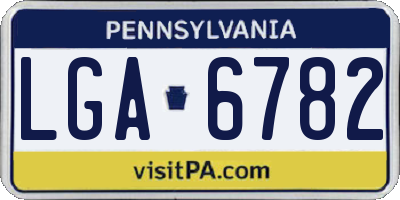 PA license plate LGA6782