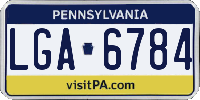 PA license plate LGA6784