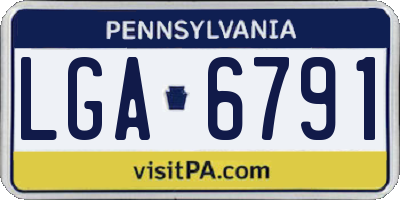 PA license plate LGA6791