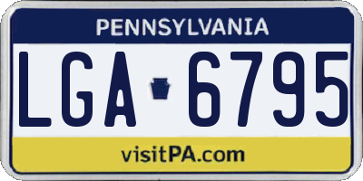 PA license plate LGA6795