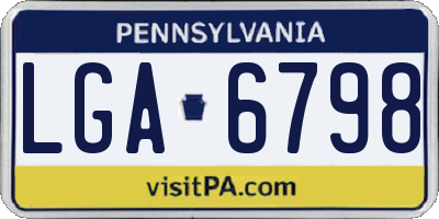 PA license plate LGA6798