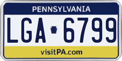 PA license plate LGA6799