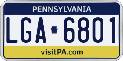 PA license plate LGA6801
