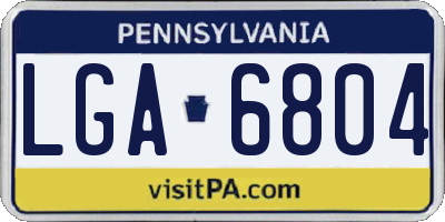 PA license plate LGA6804