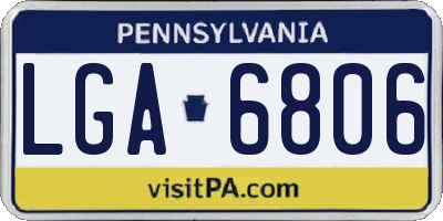 PA license plate LGA6806