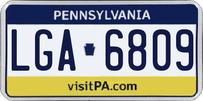 PA license plate LGA6809