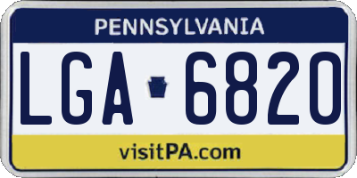 PA license plate LGA6820